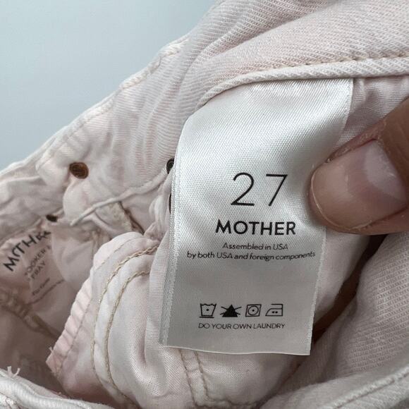 Mother The Looker Ankle Step Fray Jeans in Pink Lemonade Women's 27 Easter - Picture 9 of 12